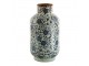 Dekorativní keramická váza s modrými květy Tapp - Ø 17*31 cm