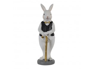 Dekorace Socha Králík Černá, Bílá 5*5*15 cm - 5*5*15 cm