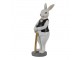 Dekorace Socha Králík Černá, Bílá 5*5*15 cm - 5*5*15 cm Clayre & Eef