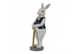 Dekorace Socha Králík Černá, Bílá 5*5*15 cm - 5*5*15 cm