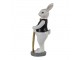 Dekorace Socha Králík Černá, Bílá 5*5*15 cm - 5*5*15 cm Clayre & Eef