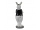 Dekorace Socha Králík Černá, Bílá 5*5*15 cm - 5*5*15 cm Clayre & Eef