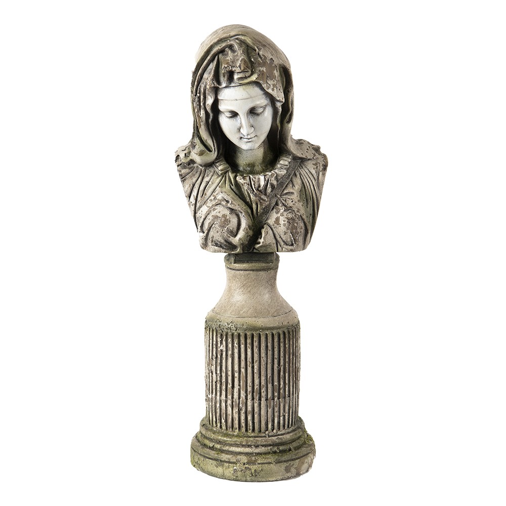 Levně Šedá antik ozdobná socha Buste Lady - 16*13*45 cm 6PR4768