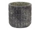 Šedý antik cementový obal na květináč se vzorem - Ø 17*16 cm