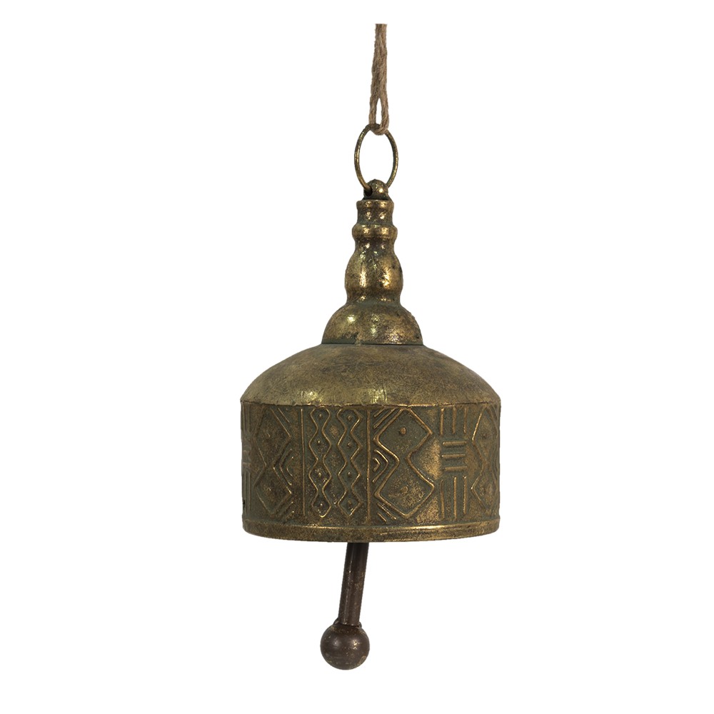 Zlatý antik závěsný dekorační zvon - Ø 15*22 cm Clayre & Eef