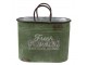 2ks zelený plechový květináč ve tvaru tašky Fresh Flowers - 36*18*25 / 30*15*23 cm
