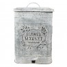 Šedý vintage odpadkový koš s patinou Flower Market - 26*26*36 cm Barva: šedáMateriál: kovHmotnost: 2 kg