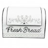 Bílý plechový retro chlebník Fresh Bread - 30*20*20 cm