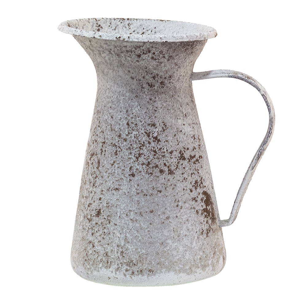 Šedý antik dekorativní kovový džbánek - 12*12*20 cm