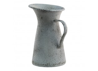 Šedý antik dekorativní kovový džbán - 15*15*27 cm