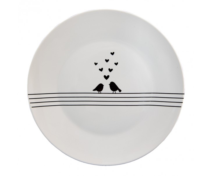 Porcelánový jídelní talíř s ptáčky Love Birds - Ø 26*2 cm
