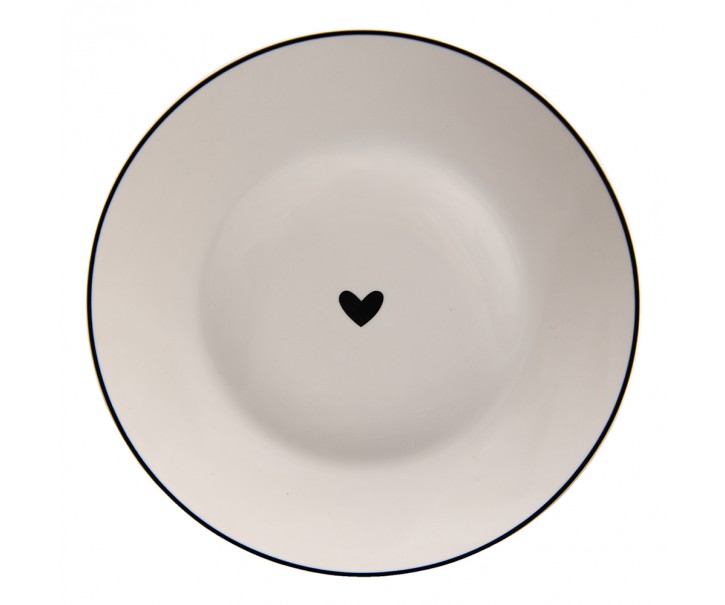 Porcelánový dezertní talířek se srdíčkem Love Birds - Ø 20*2 cm