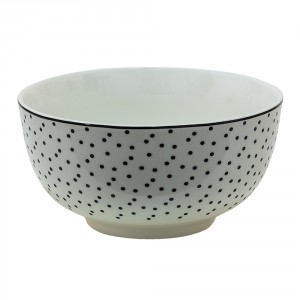 Porcelánová miska s černými puntíky Black Dot - Ø 14*7 cm