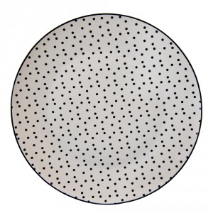Porcelánový jídelní talíř s černými puntíky Black Dot - Ø 26*2 cm