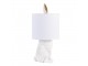 Bílá stolní lampa zajíc se zlatýma ušima - Ø 20*45 cm E27/max 1*60W