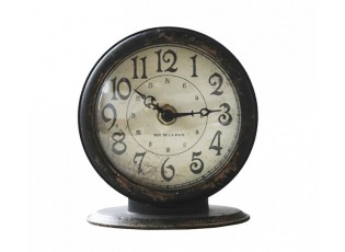Černé antik stolní hodiny Rue de la Paix – 12*6*13 cm / 1*AA