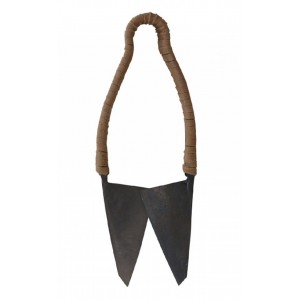 Dekorační retro nůžky omotané kůží - 6*23cm