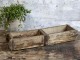 Dřevěná přírodní dvojitá retro bedýnka Brick old - 56*15*10 cm