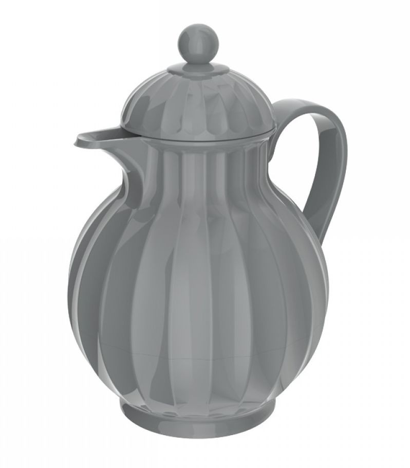 Šedá baňatá termoska 0,6l - 20*17*23 cm
