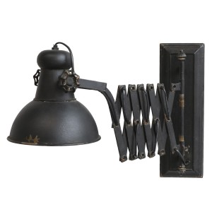 Černá antik nástěnná lampa s patinou Factory Lamp - Ø21*45-105 cm/ E14/ 60W