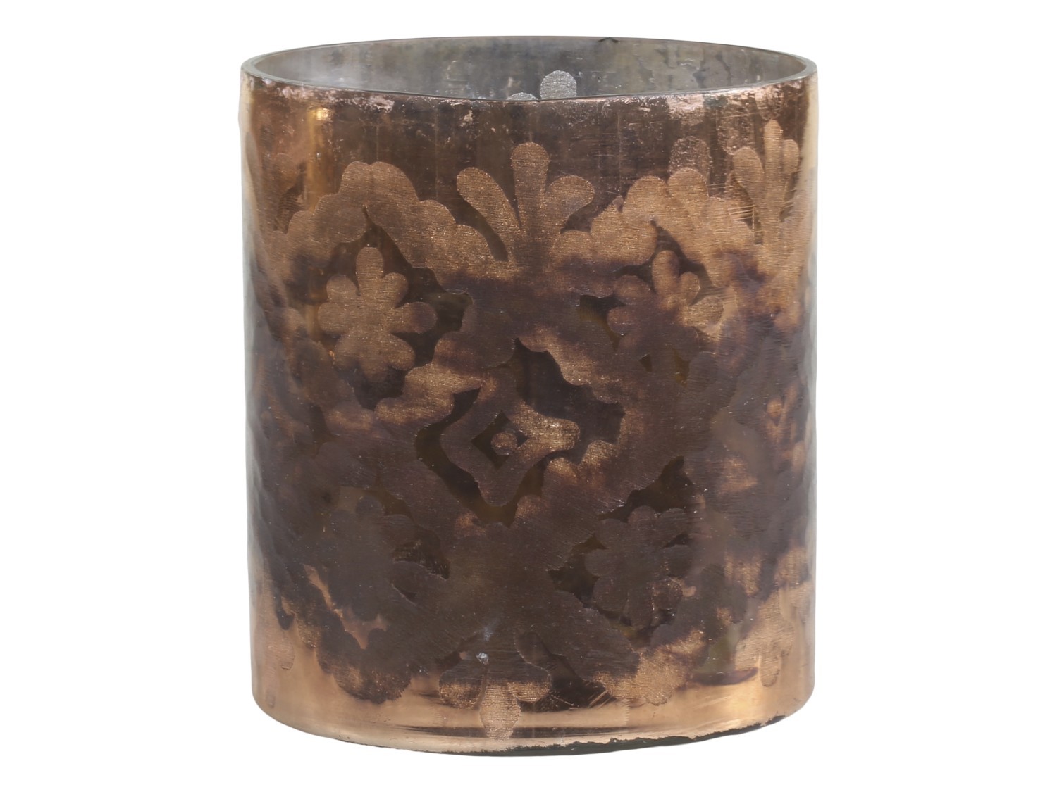 Mocca antik skleněný svícen na čajovou svíčku Grindi - Ø 10*12 cm Chic Antique