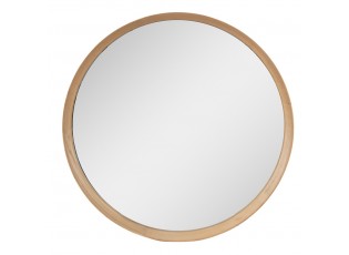 Hnědé kulaté nástěnné zrcadlo Fimone - Ø 80*8 cm