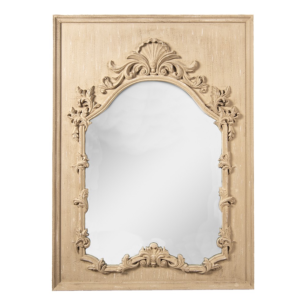 Světle hnědé nástěnné zrcadlo s ornamenty Frannie - 95*130 cm 52S259