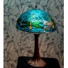 Modrá stolní lampa Tiffany s vážkami Vie blue - Ø 31*43 cm E27/max 1*40WBarva: modrá, hnědá, multi Materiál: kov/ opálové skloHmotnost: 1,2 kg