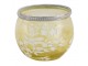 Žlutý skleněný svícen na čajovou svíčku s květy Teane - Ø 10*9 cm