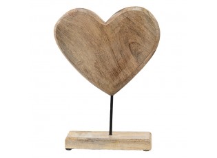 Dřevěná dekorace srdce na podstavci Heart wood - 25*8*33 cm