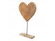 Dřevěná dekorace srdce na podstavci Heart wood - 35*10*54 cm