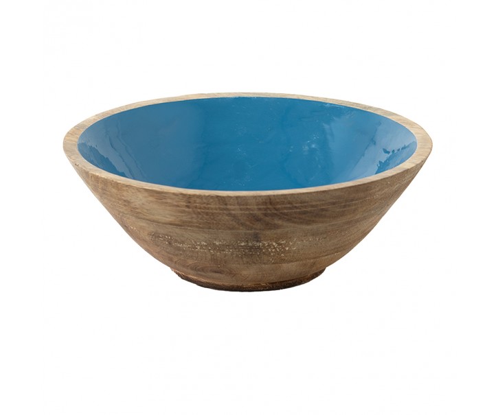 Servírovací mísa/talíř modrá, hnědá 25*10 cm - Ř 25*10 cm Clayre & Eef