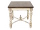 Krémový antik dřevěný odkládací stolek s hnědou deskou Satina - 61*61*64 cm
