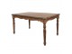 Hnědý antik dřevěný stůl s vyřezávanými prvky na nohou René - 151*96*79 cm