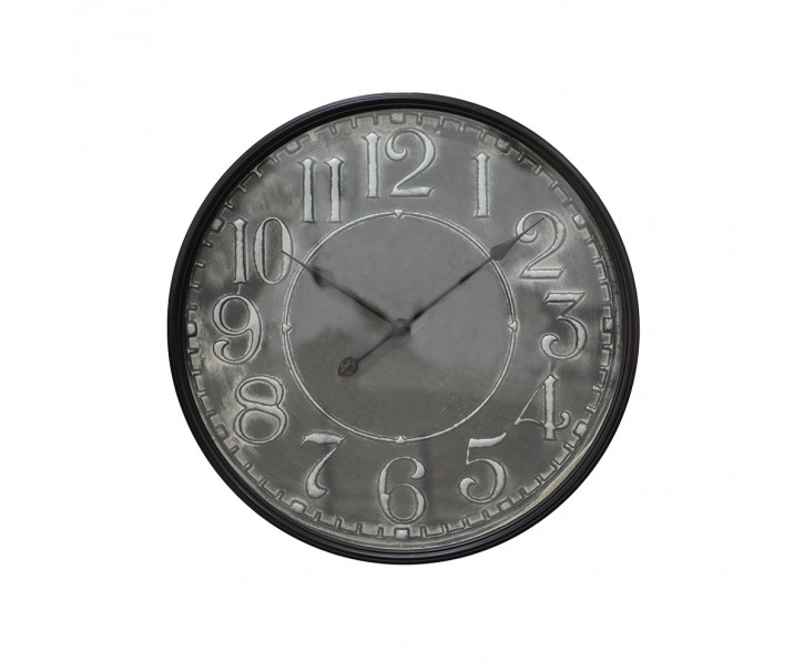 Šedočerné antik nástěnné hodiny - Ø 60*6 cm / 1*AA