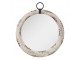 Krémové antik kovové nástěnné zrcadlo Fatima - Ø 40*5 cm