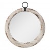Krémové antik kovové nástěnné zrcadlo Fatima - Ø 40*5 cm Barva: krémovo-šedá antikMateriál: kov/ skloHmotnost: 1,063 kg