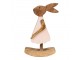 Dřevěná dekorace králíčí dívka v šatičkách - 17*7*30 cm