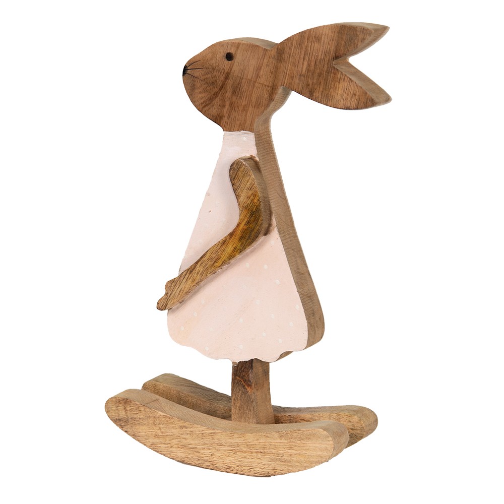 Dřevěná dekorace králíčí dívka v šatičkách - 17*7*30 cm