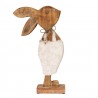 Dřevěná dekorace socha králíčka na podstavci - 22*6*42 cm Barva: hnědá, bíláMateriál: dřevo, chlupatinkaHmotnost: 0,999 kg