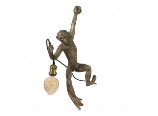 Zlatá antik nástěnná lampa opice Monkey gold - 27*30*66 cm