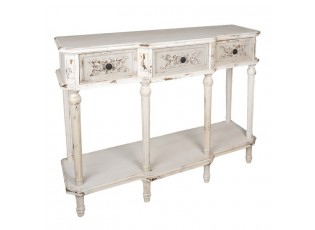 Bílý dřevěno kovový stolek Nonna - 120*40*90 cm
