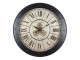 Černé kovové nástěnné hodiny s ozubenými kolečky - Ø 80*9 cm