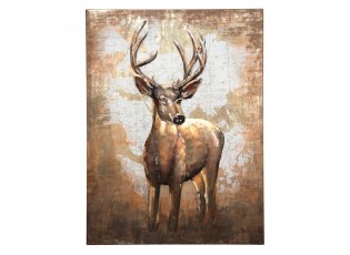 Nástěnný 3D kovový obraz jelen Deer - 75*4*100 cm