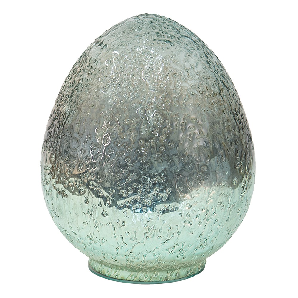 Modro-zelené dekorativní skleněné vejce - 13*13*19 cm Clayre & Eef