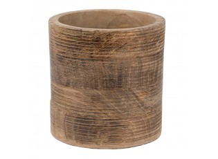 Dřevěný obal na květináč s rýhami Ramen - Ø 15*15 cm