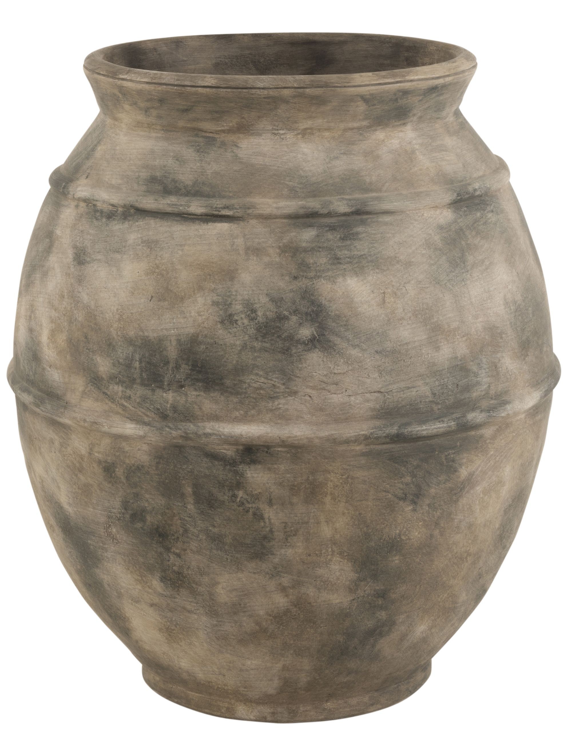 Šedo-hnědá antik keramická dekorační váza Vintage - Ø 68*80cm J-Line by Jolipa