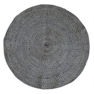 Přírodně - černý kulatý jutový koberec Bruno - Ø 120 cm