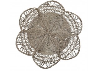 Přírodní kulatý koberec z mořské trávy ve tvaru květu Flow - Ø150 cm
