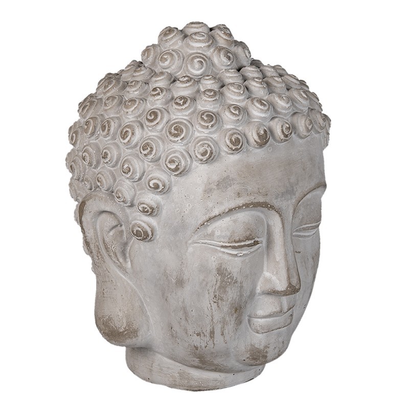 Dekorace šedá hlava Buddhy L - 17*17*24 cm